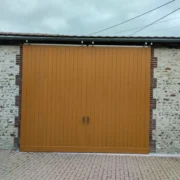 Porte de hangar en Iroko coulissant